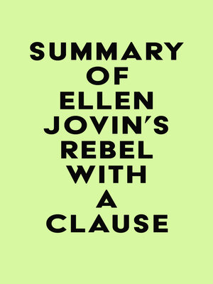 cover image of Summary of Ellen Jovin's Rebel with a Clause